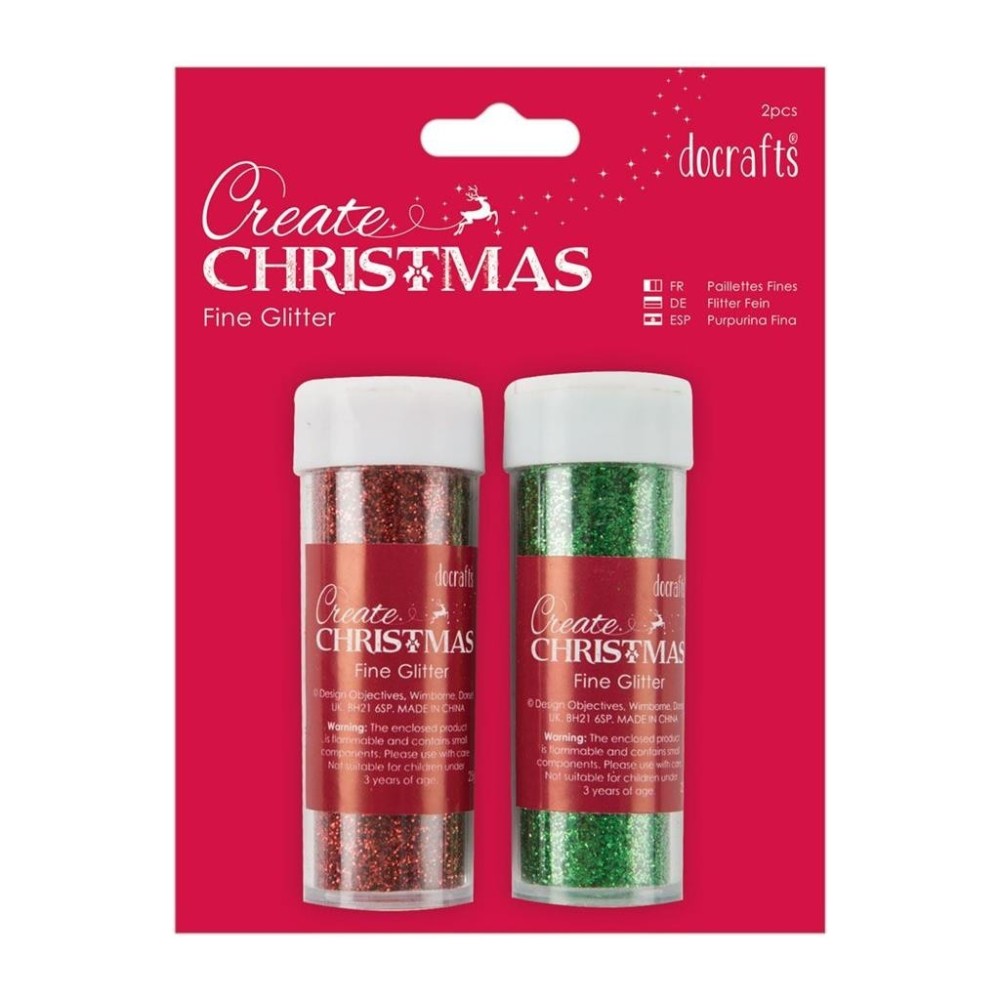 purpurina-christmas-fine-glitter-rojo-verde-docrafts-2x25g