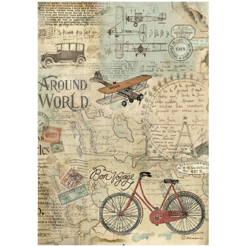 stamperia-around-the-world-bicicleta-a4-papel-de-arroz