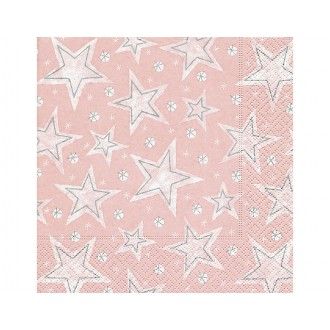 Servilleta-decoupage-rosa-polvo-de-estrellas-33x33cm