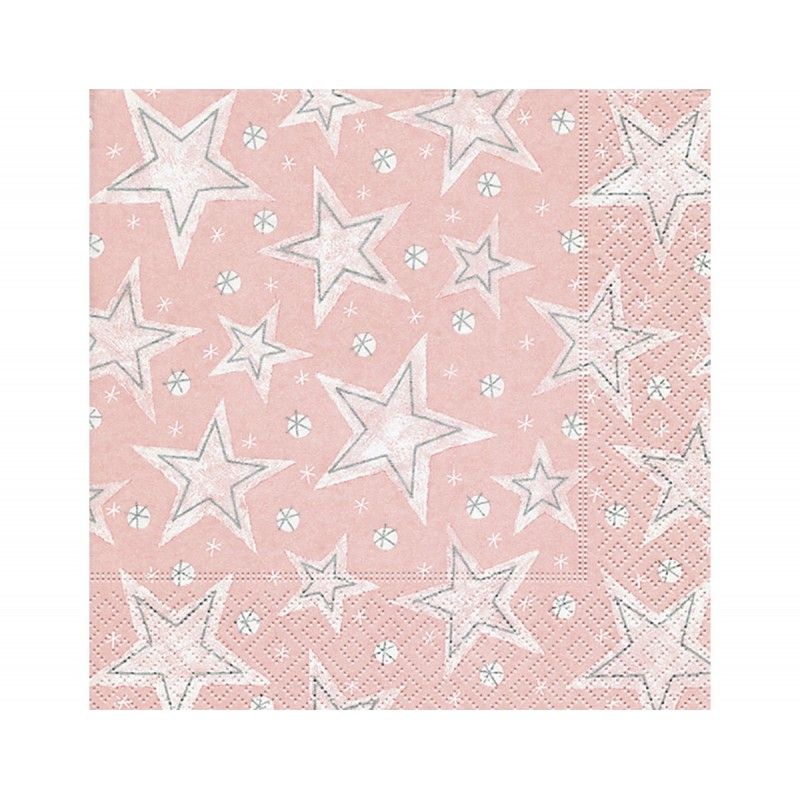 Servilleta-decoupage-rosa-polvo-de-estrellas-33x33cm