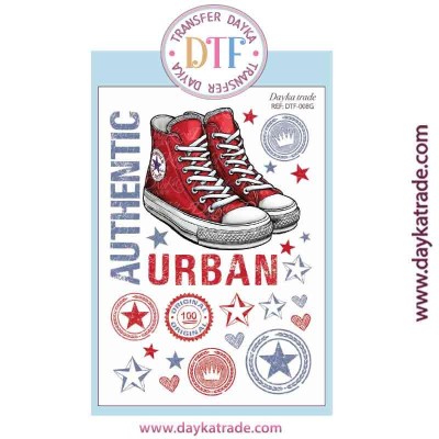 Transfer DTF Zapatillas Rojas Dayka 143x190mm