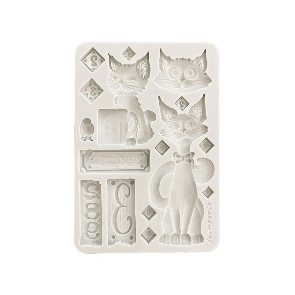 molde-silicona-stamperia-furry-friends-gatos-a5