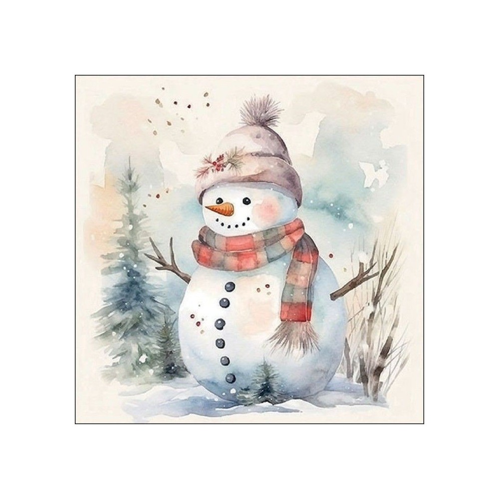 servilleta-decorada-muñeco-nieve-ambiente