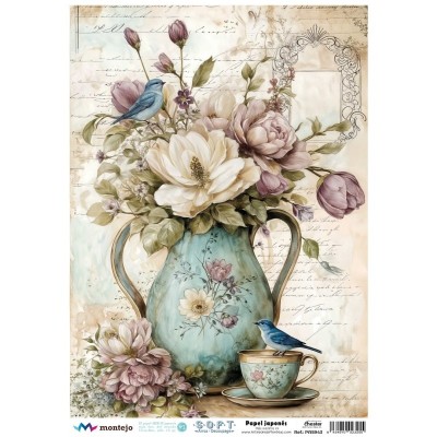 Papel de Arroz Japonés Flores A3 SPA5943