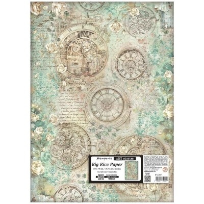 papel-arroz-gardens-of-time-relojes-rosas-stamperia-50x70cm