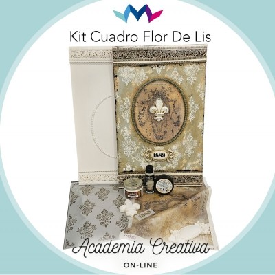 Kit Taller Online Cuadro Flor de Lis Montejo