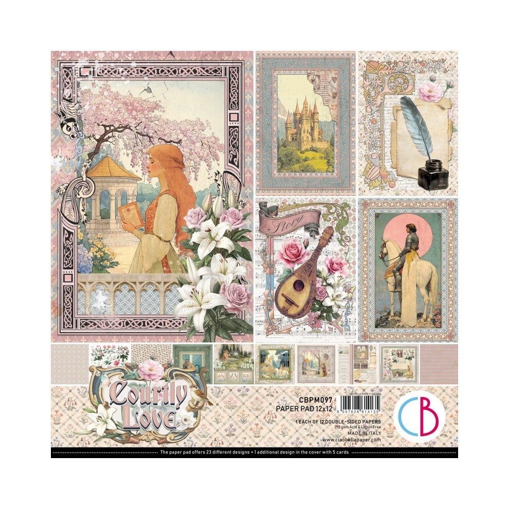 set-papeles-scrap-courtly-love-ciao-bella-12x12
