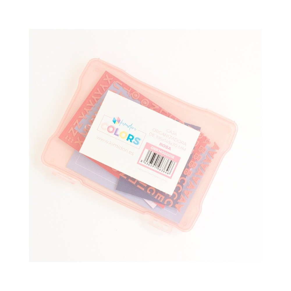caja-plastico-rosa-almacenaje-scrapbooking-kimidori-5x7