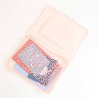 caja-plastico-rosa-almacenaje-scrapbooking-kimidori-5x7-2