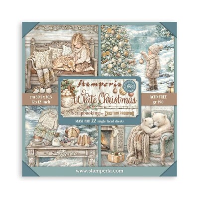 set-papel-una-cara-white-christmas-stamperia-12x12