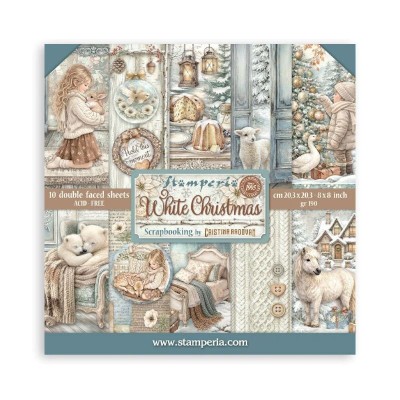 bloc-scrap-navidad-white-christmas-stamperia-8x8