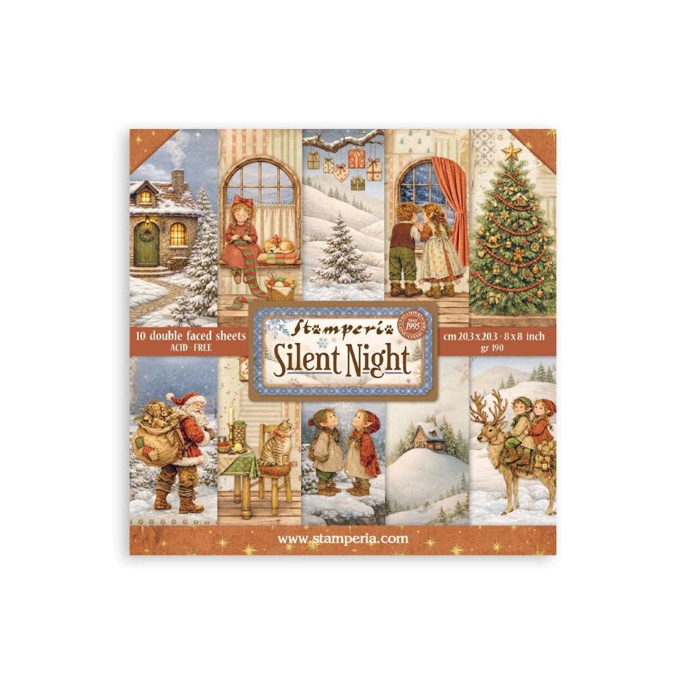 bloc-scrap-navidad-silent-night-stamperia-8x8