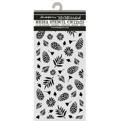 stencil-stamperia-christmas-piñas-12x25cm