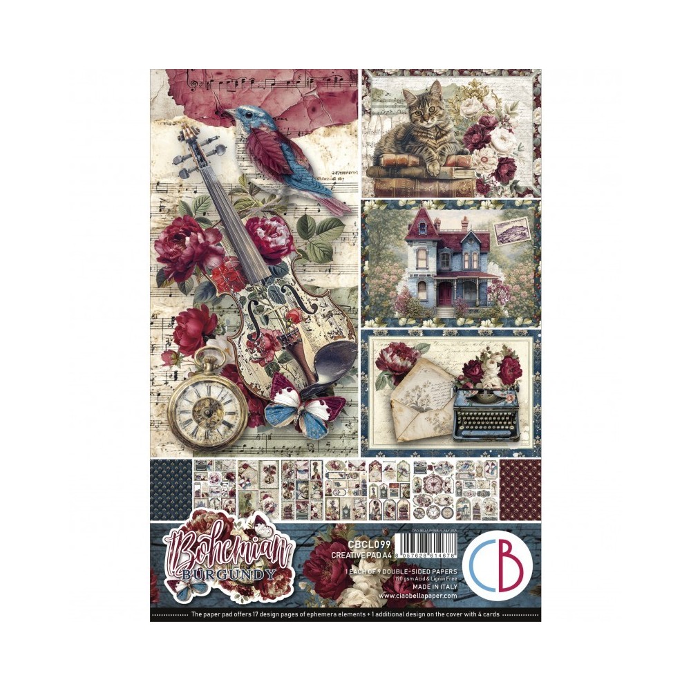 creative-pad-bohemian-burgundy-ciao-bella-a4