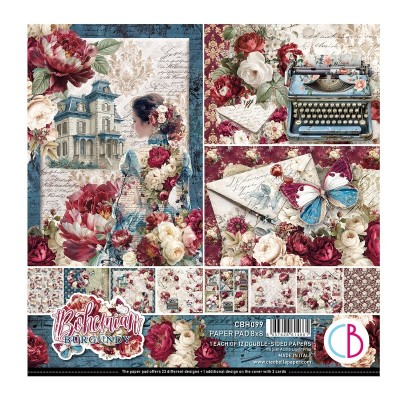 Bloc Scrapbooking Bohemian Burgundy Ciao Bella 8x8