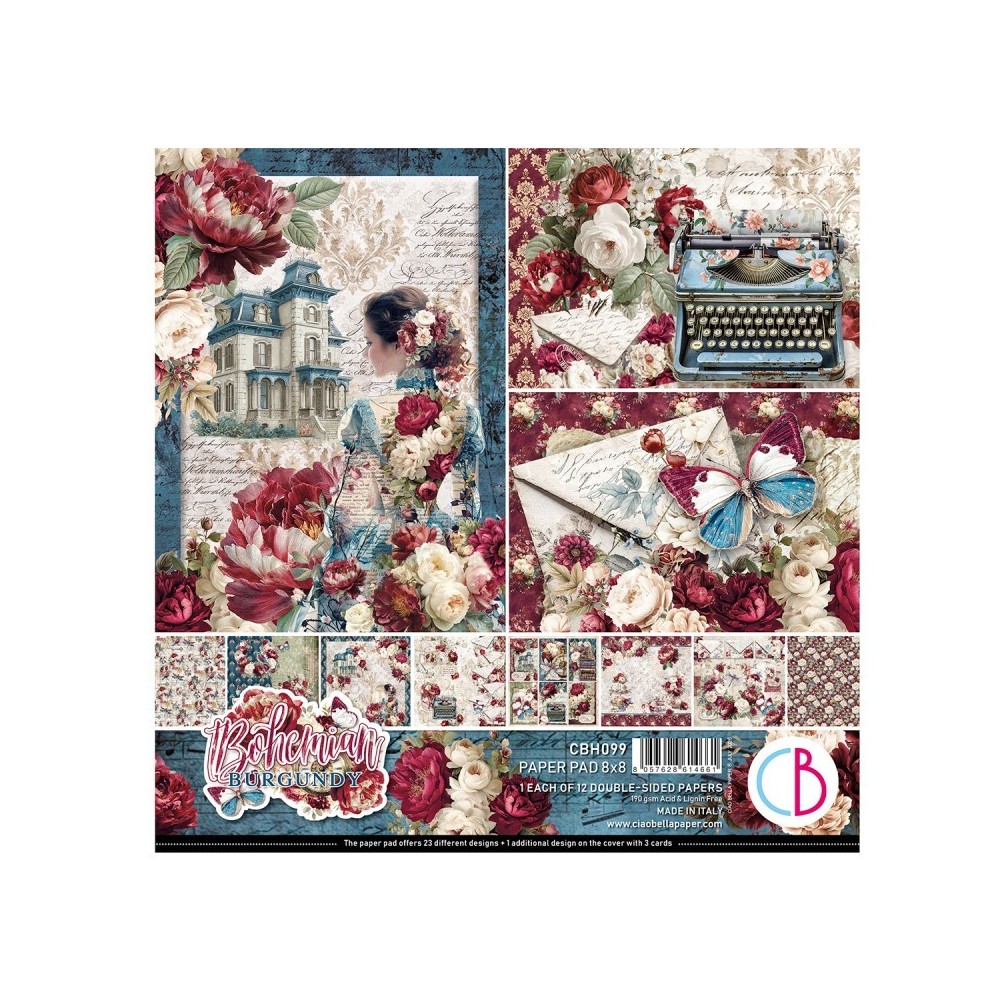 bloc-scrapbooking-bohemian-burgundy-ciao-bella-8x8