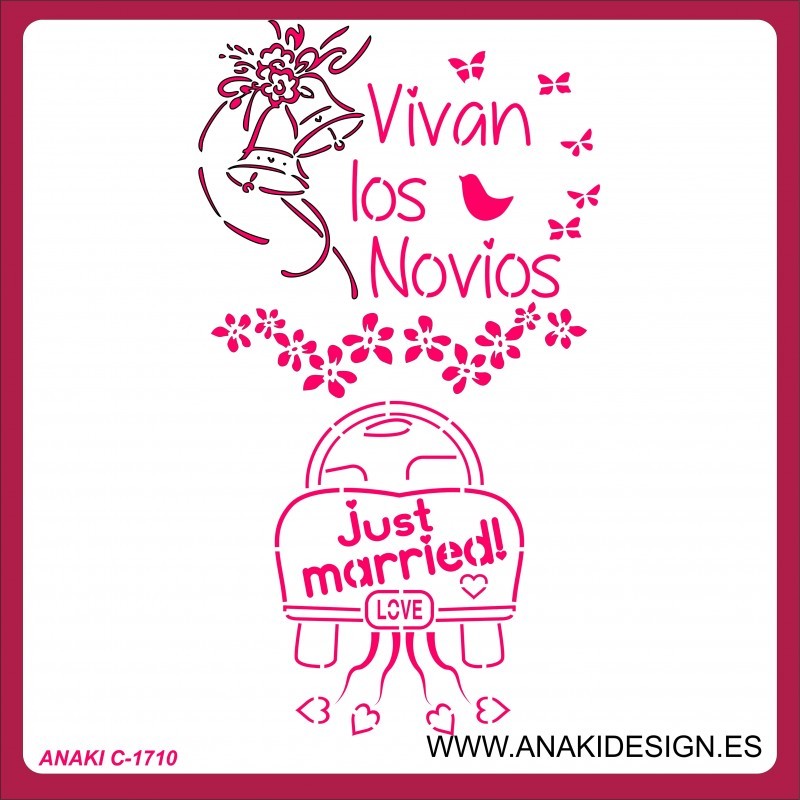 stencil-vivan-los-novios-just-married-anaki-20x30