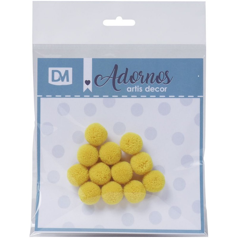 pompones-color-amarillo-adornos-artis-decor-2cm