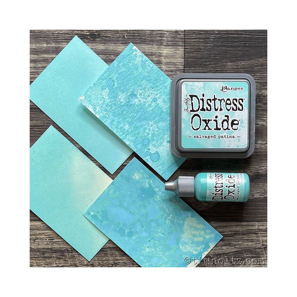 tinta-distress-oxide-ranger-tim-holtz-salvaged-patina-muestra