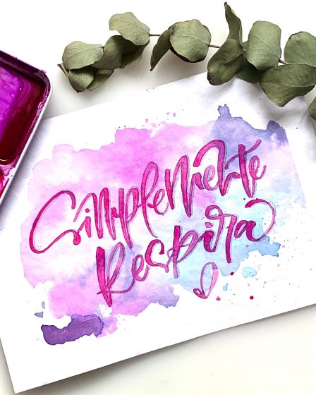Lettering con pinturas acuarelables