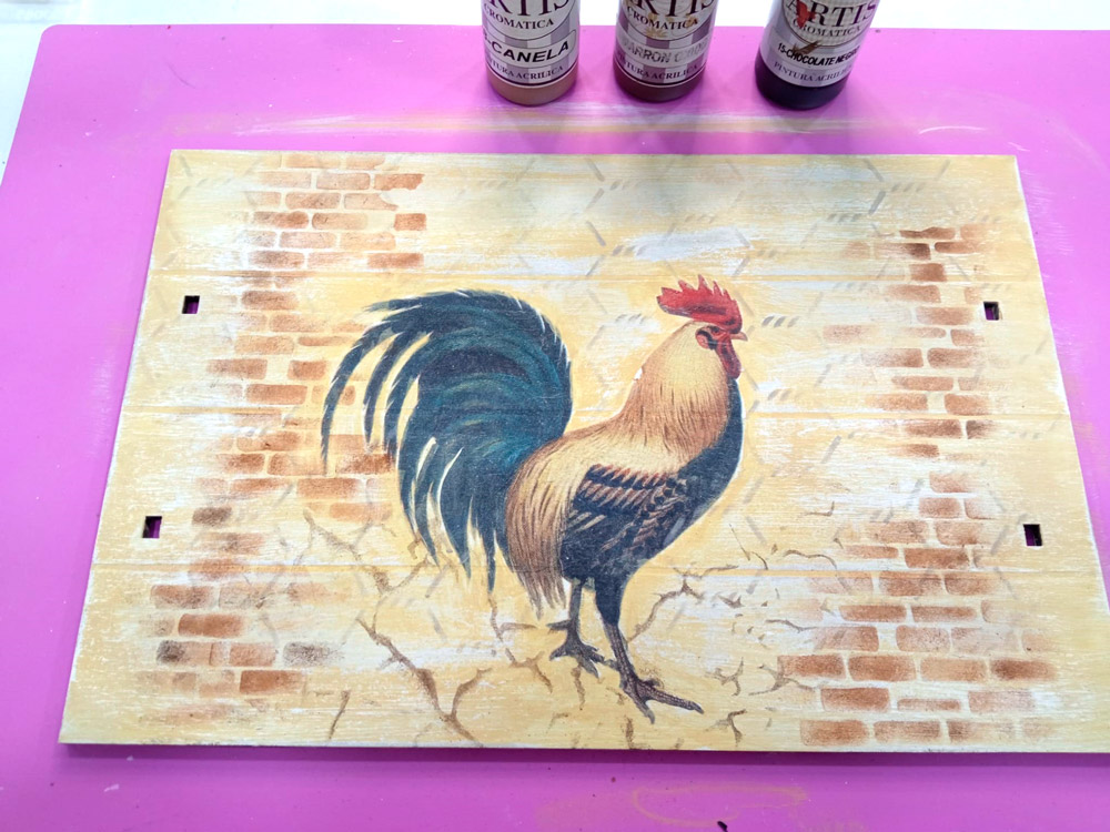 Fondo bandeja con stencil