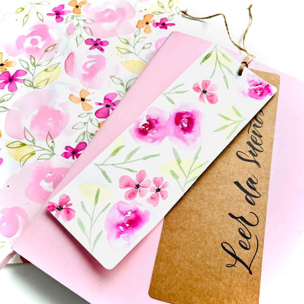 Taller punto de libro acuarela floral