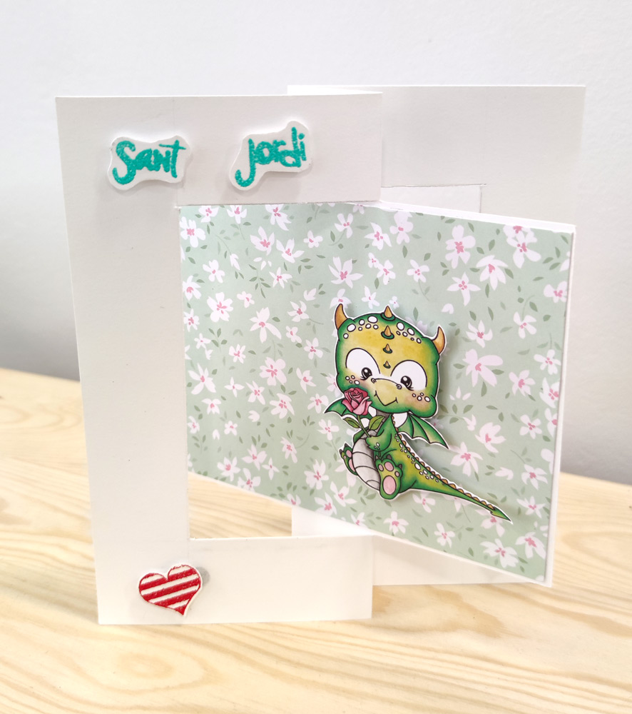 Tarjeta scrap para Sant Jordi
