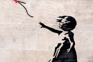 Técnica estarcido Niña con Globo de Banksy