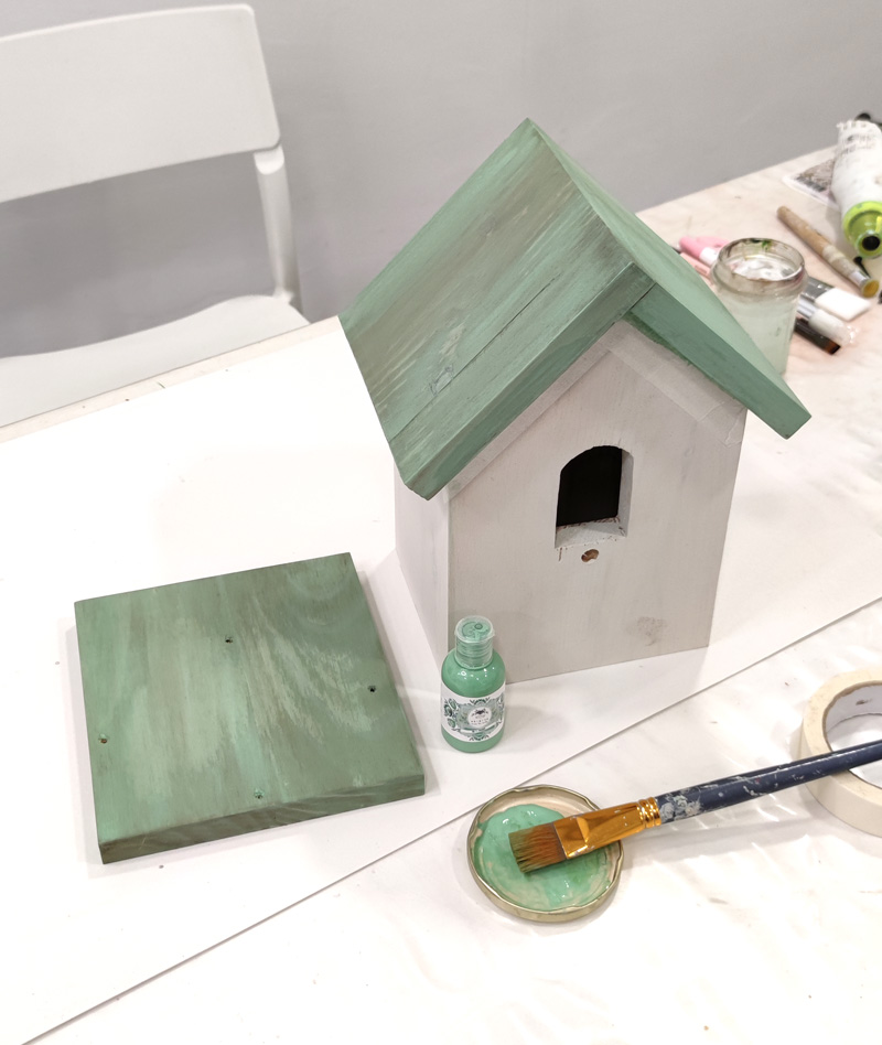 Casita pintada y preparada para papel de arroz