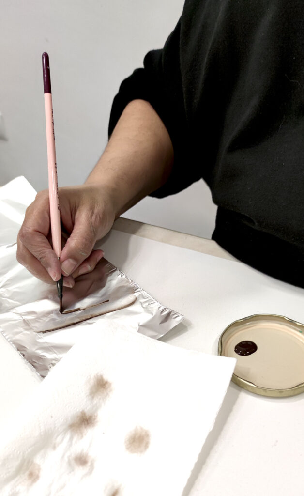 Técnica de flotado con pincel biselado