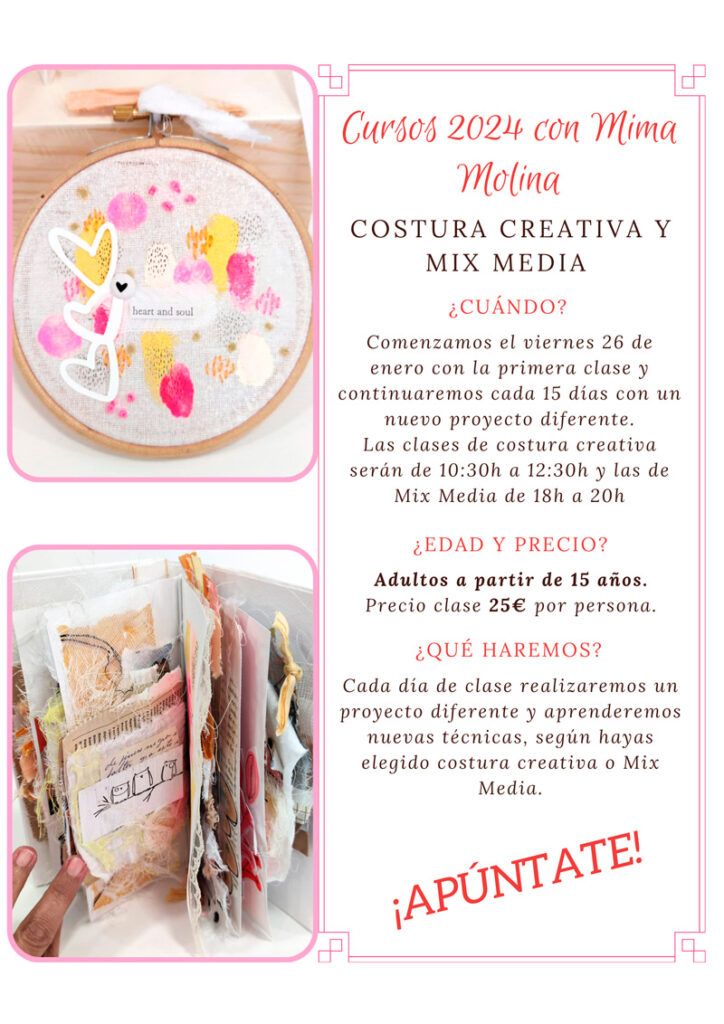 Cursos Costura Creativa y Mix Media 2024 Mima Molina