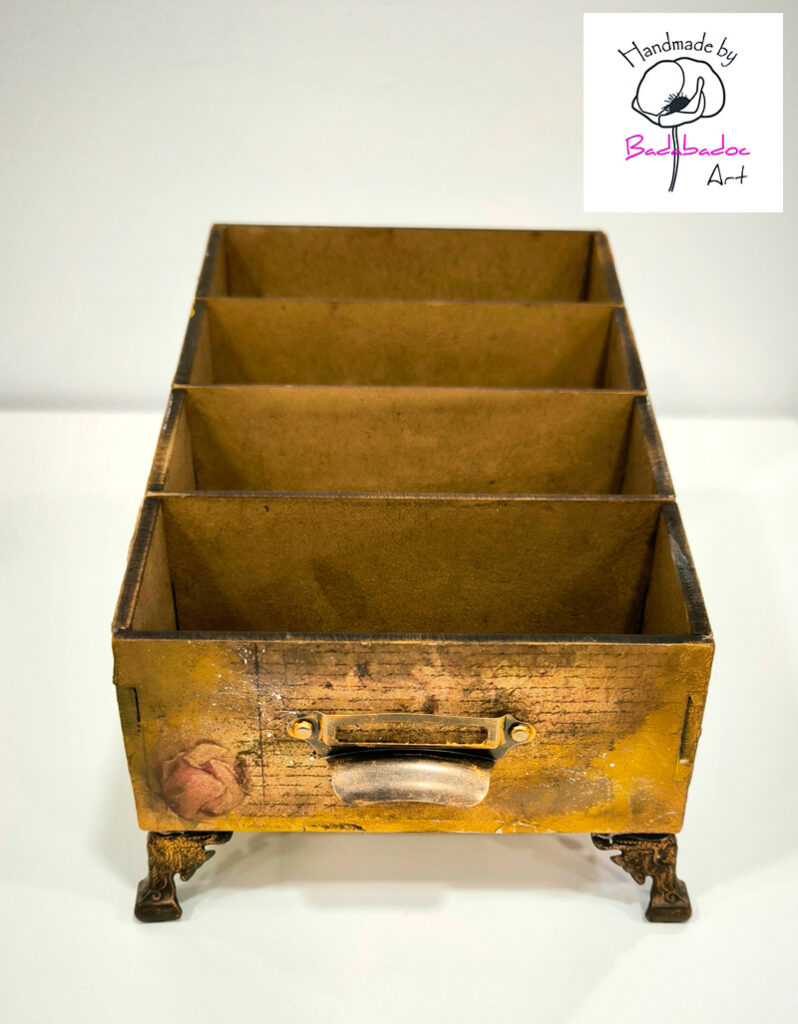 Caja archivador para tarjetas de madera