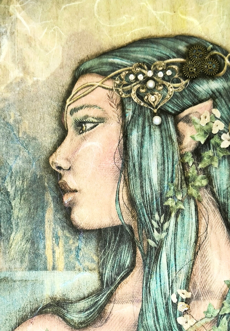 Realizamos técnica de pincel seco en el contorno para crear sensación de relieve